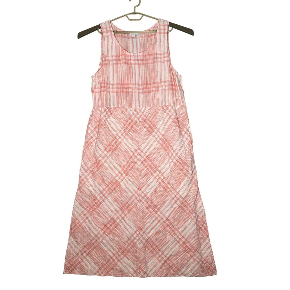 J. Jill Love Linen Womens Mid Dress XL Plaid Cottagecore‎ Fenimine Preppy Casual